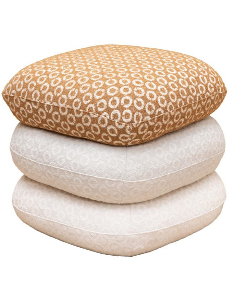 Pouf repose-pieds pivotant blanc camel 50x56x53 cm Oreal  - 1