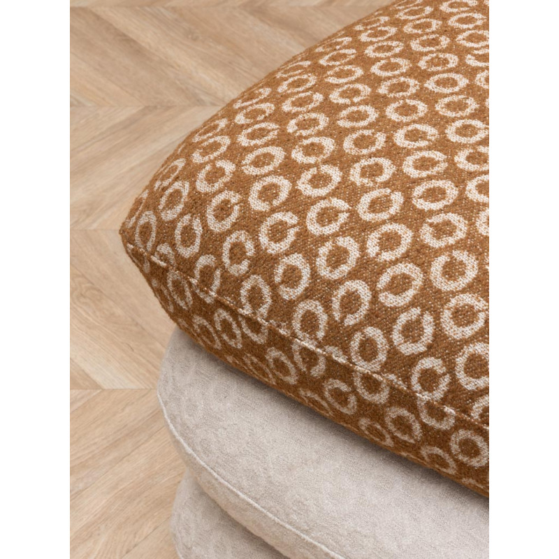 Pouf repose-pieds pivotant blanc camel 50x56x53 cm Oreal  - 6
