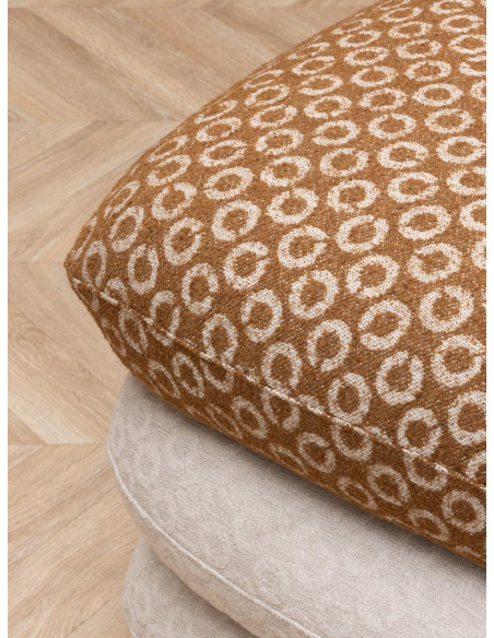 Pouf repose-pieds pivotant blanc camel 50x56x53 cm Oreal  - 6