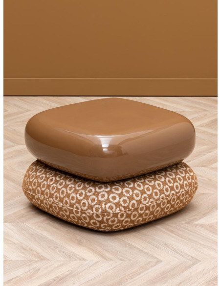 Table d’appoint pivotante beige camel 49,5x56x37 cm Oreal  - 3