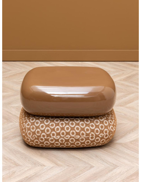 Table d’appoint pivotante beige camel 49,5x56x37 cm Oreal  - 4