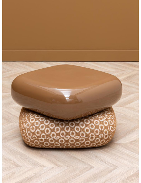 Table d’appoint pivotante beige camel 49,5x56x37 cm Oreal  - 5
