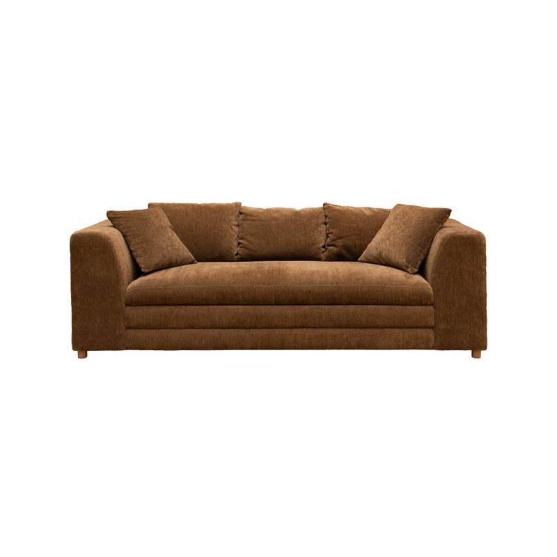 Canapé 3 places tissu marron 220 cm Castano  - 1