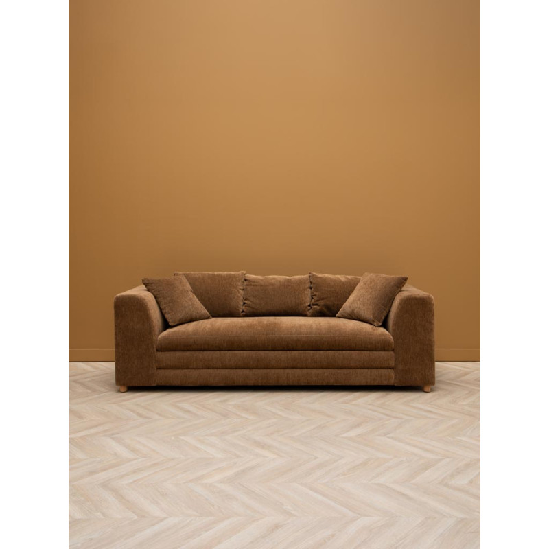 Canapé 3 places tissu marron 220 cm Castano  - 3
