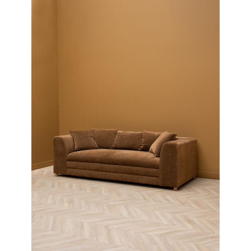 Canapé 3 places tissu marron 220 cm Castano  - 4