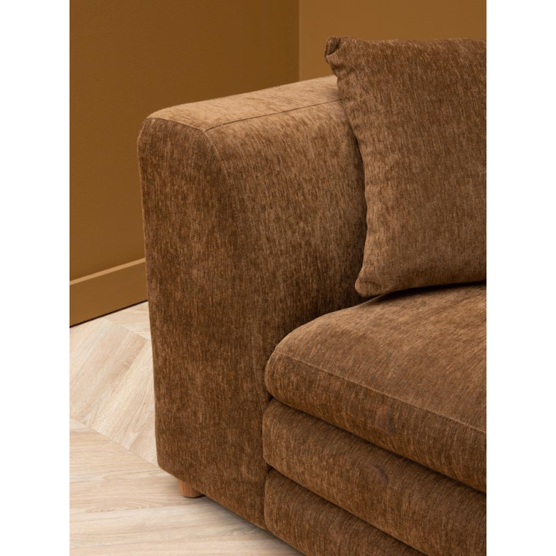 Canapé 3 places tissu marron 220 cm Castano  - 5