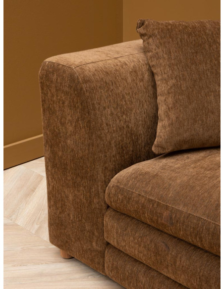 Canapé 3 places tissu marron 220 cm Castano  - 5