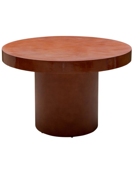 Table à manger ronde métal bordeaux 120 cm Grenade  - 1
