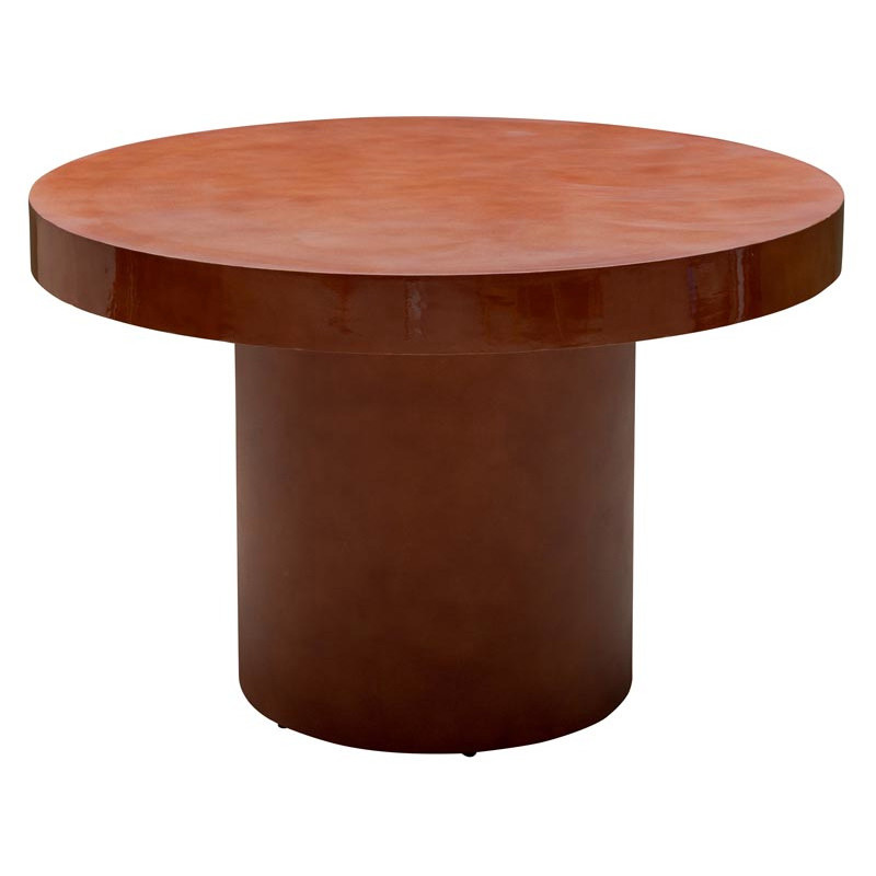 Table à manger ronde métal bordeaux 120 cm Grenade  - 1