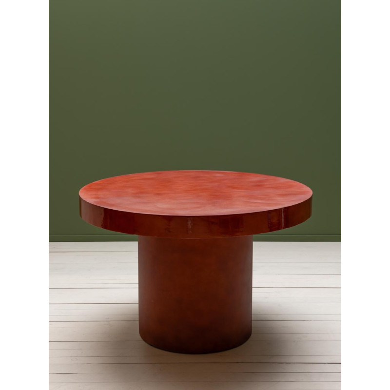 Table à manger ronde métal bordeaux 120 cm Grenade  - 3