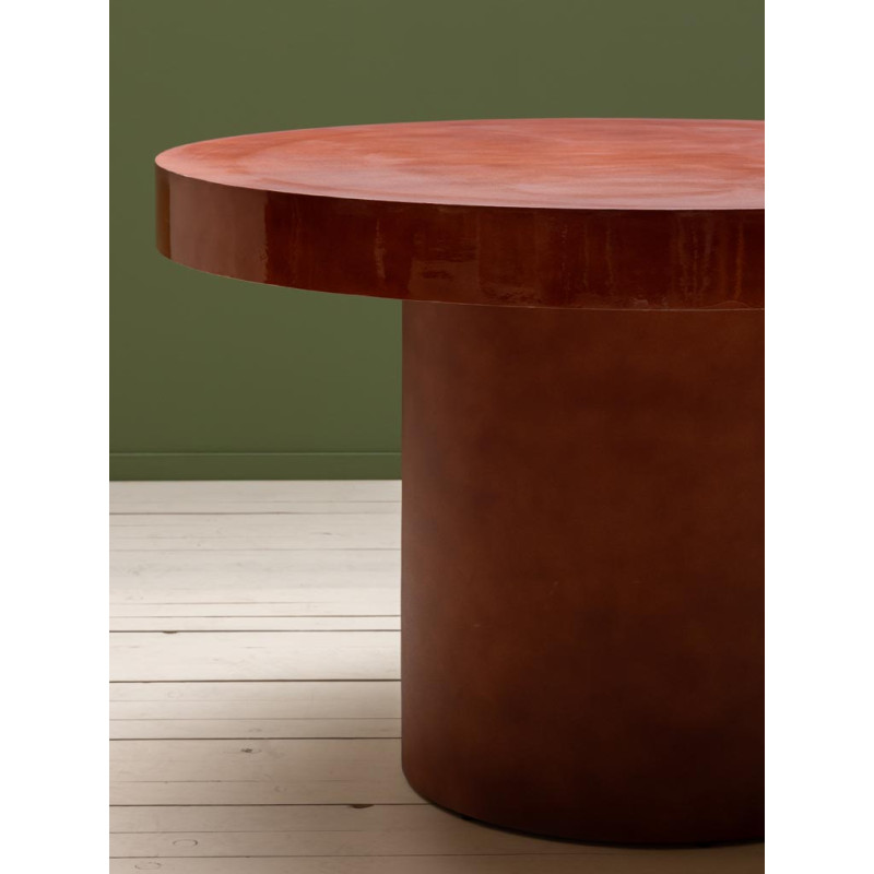 Table à manger ronde métal bordeaux 120 cm Grenade  - 4