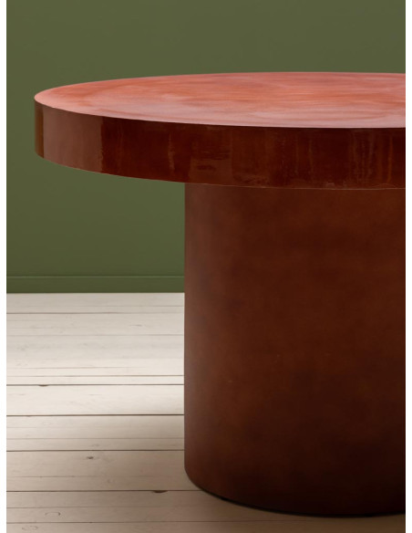 Table à manger ronde métal bordeaux 120 cm Grenade  - 4