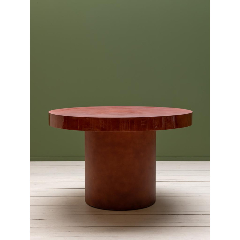 Table à manger ronde métal bordeaux 120 cm Grenade  - 5