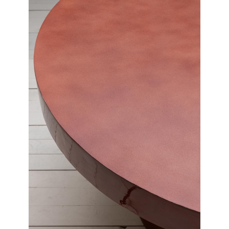 Table à manger ronde métal bordeaux 120 cm Grenade  - 7
