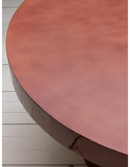 Table à manger ronde métal bordeaux 120 cm Grenade  - 7