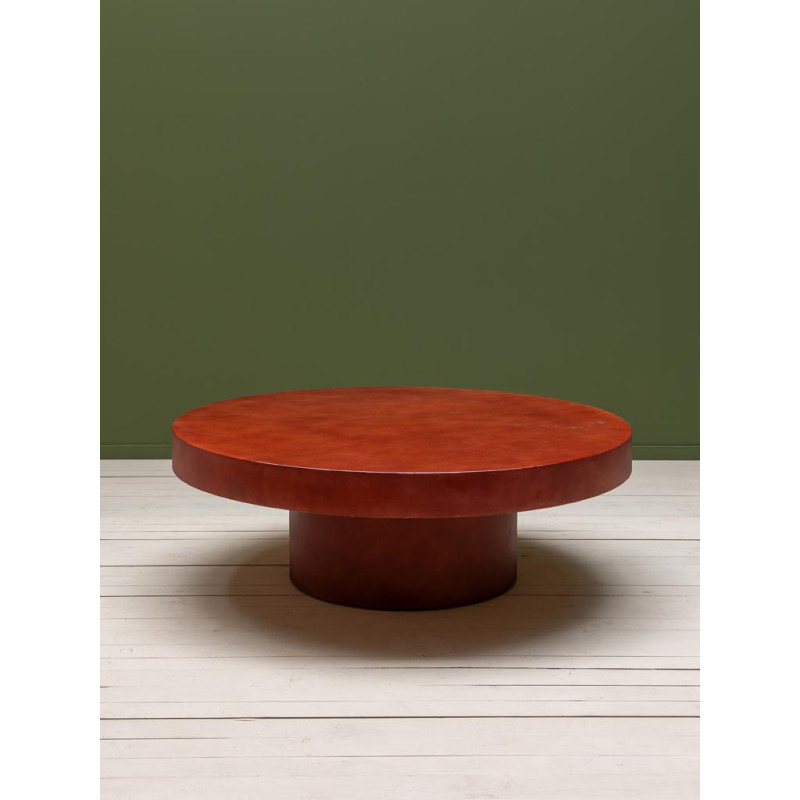 Table basse ronde métal bordeaux 120 cm Grenade  - 3