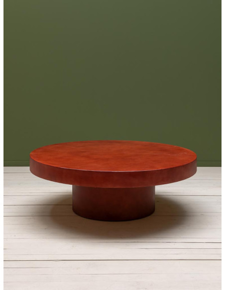 Table basse ronde métal bordeaux 120 cm Grenade  - 3