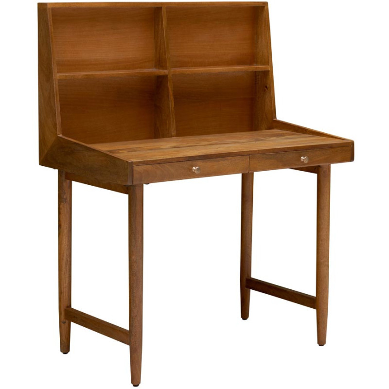 Bureau secrétaire en manguier avec rangements 96x55,5x121,5 cm Office  - 1