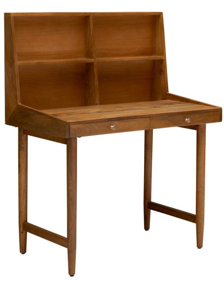 Bureau secrétaire en manguier avec rangements 96x55,5x121,5 cm Office  - 1