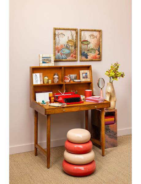 Bureau secrétaire en manguier avec rangements 96x55,5x121,5 cm Office  - 2