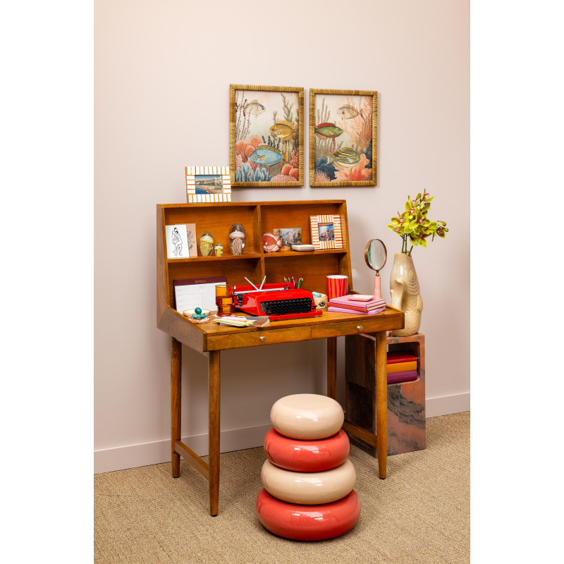 Bureau secrétaire en manguier avec rangements 96x55,5x121,5 cm Office  - 2