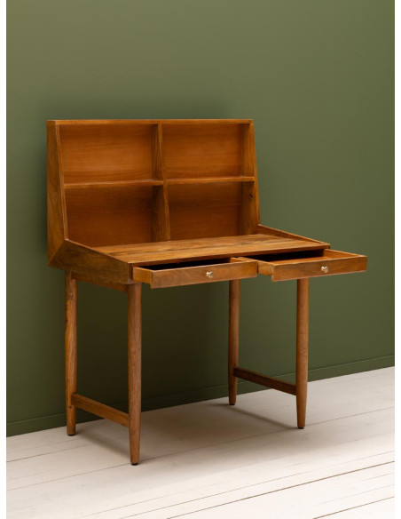 Bureau secrétaire en manguier avec rangements 96x55,5x121,5 cm Office  - 4
