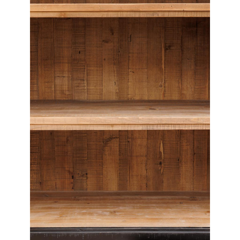 Bibliothèque bois noirci avec 6 tiroirs 100x45x200 cm Voltaire  - 6