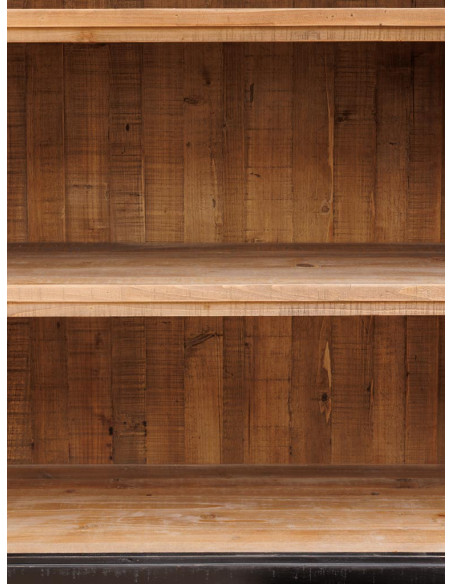 Bibliothèque bois noirci avec 6 tiroirs 100x45x200 cm Voltaire  - 6