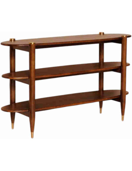 Console d’entrée en manguier et laiton doré 130x38x76 cm Elanza  - 1