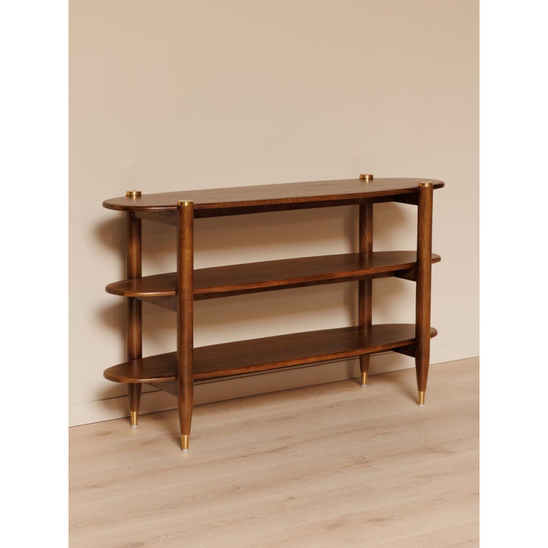 Console d’entrée en manguier et laiton doré 130x38x76 cm Elanza  - 2