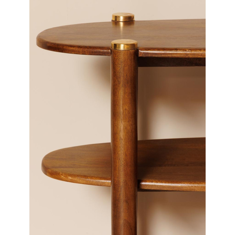 Console d’entrée en manguier et laiton doré 130x38x76 cm Elanza  - 4