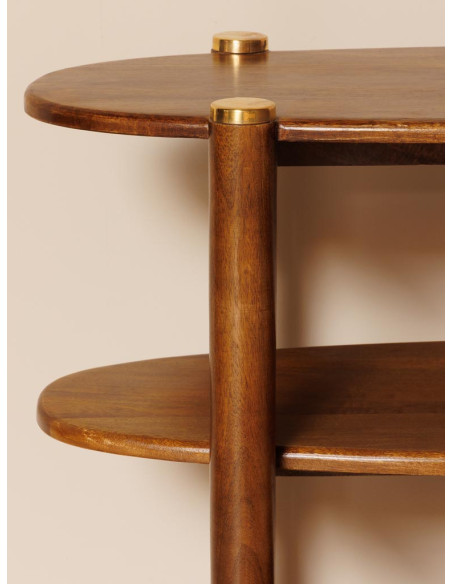 Console d’entrée en manguier et laiton doré 130x38x76 cm Elanza  - 4