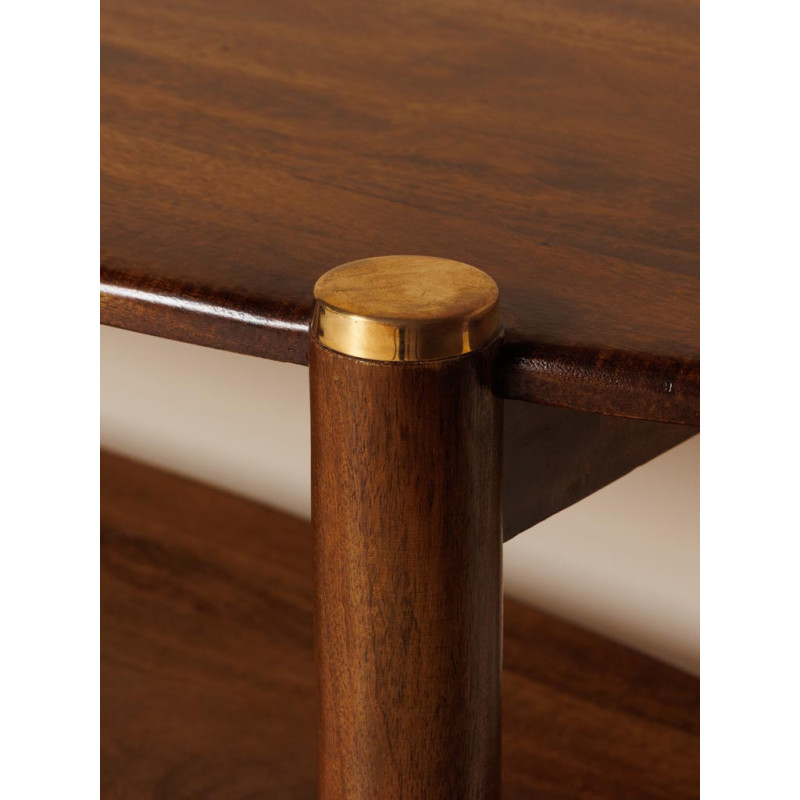 Console d’entrée en manguier et laiton doré 130x38x76 cm Elanza  - 5