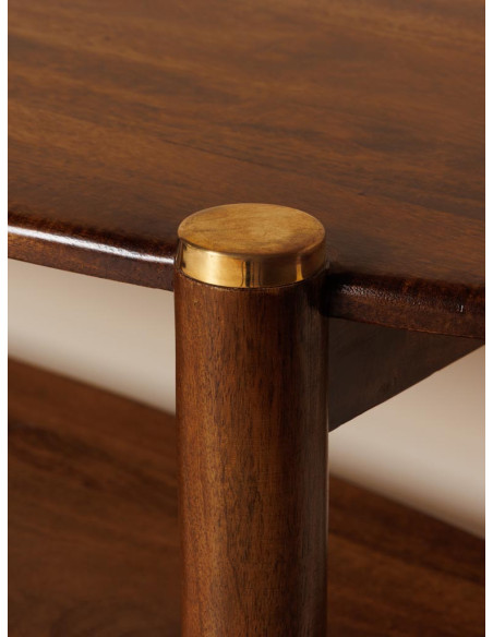 Console d’entrée en manguier et laiton doré 130x38x76 cm Elanza  - 5