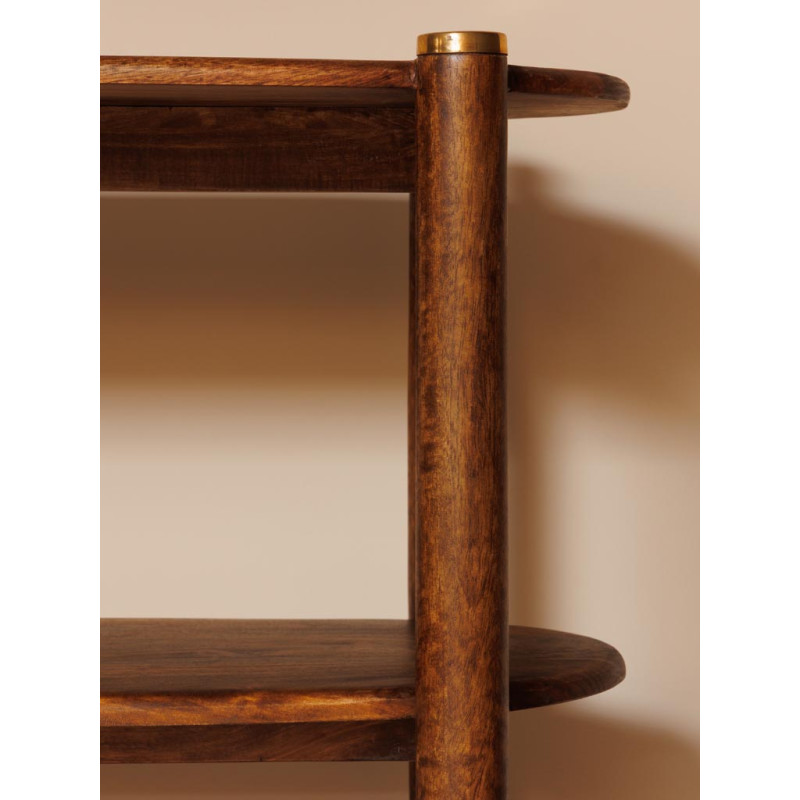 Étagère bibliothèque en manguier et laiton doré 94x40x168 cm Elanza  - 6