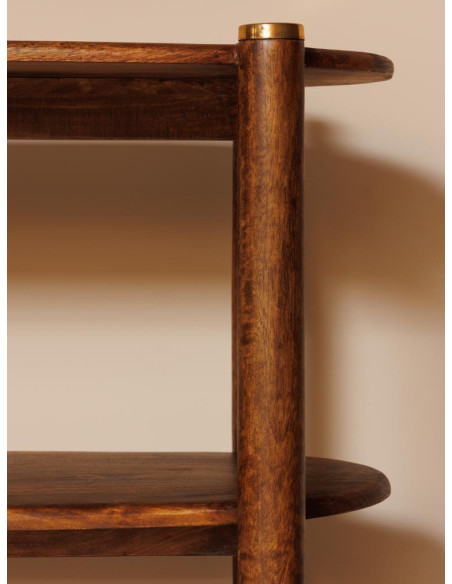 Étagère bibliothèque en manguier et laiton doré 94x40x168 cm Elanza  - 6