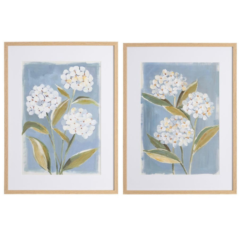 Lot de 2 tableaux hortensias encadrés 60x3,3x80 cm Portloe Ixia - 1