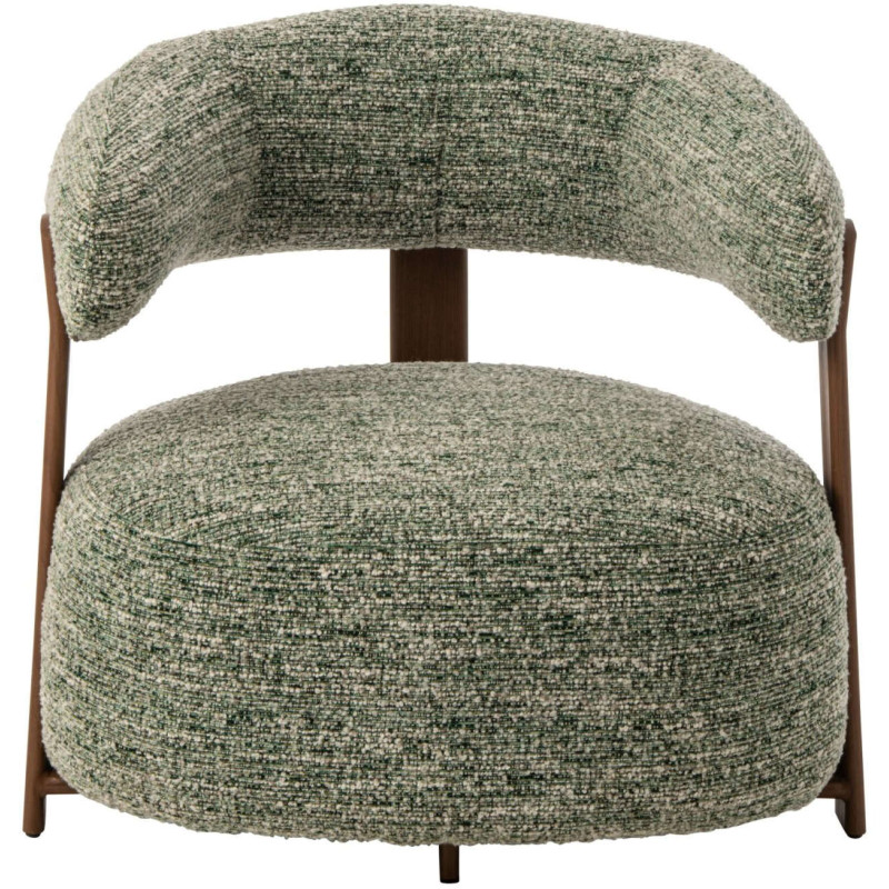 Fauteuil lounge arrondi tissu vert olive 77x78,3x72,5 cm Kinsarvik J-Line - 3
