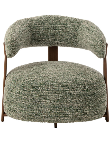 Fauteuil lounge arrondi tissu vert olive 77x78,3x72,5 cm Kinsarvik J-Line - 3