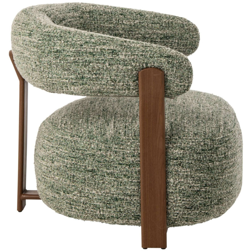 Fauteuil lounge arrondi tissu vert olive 77x78,3x72,5 cm Kinsarvik J-Line - 4
