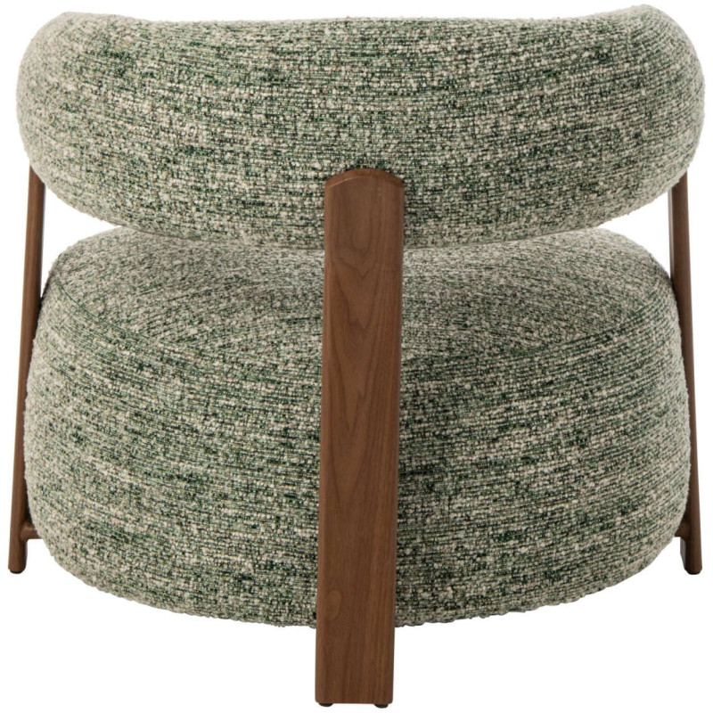 Fauteuil lounge arrondi tissu vert olive 77x78,3x72,5 cm Kinsarvik J-Line - 5
