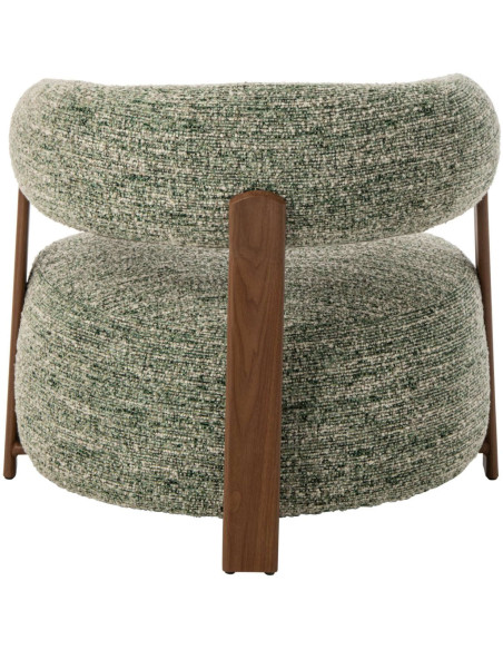 Fauteuil lounge arrondi tissu vert olive 77x78,3x72,5 cm Kinsarvik J-Line - 5