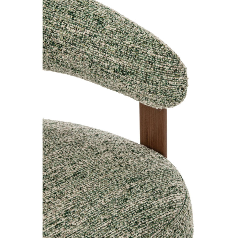 Fauteuil lounge arrondi tissu vert olive 77x78,3x72,5 cm Kinsarvik J-Line - 6