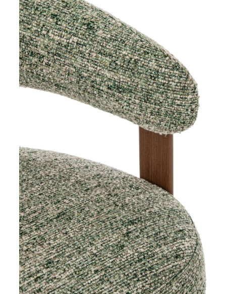 Fauteuil lounge arrondi tissu vert olive 77x78,3x72,5 cm Kinsarvik J-Line - 6