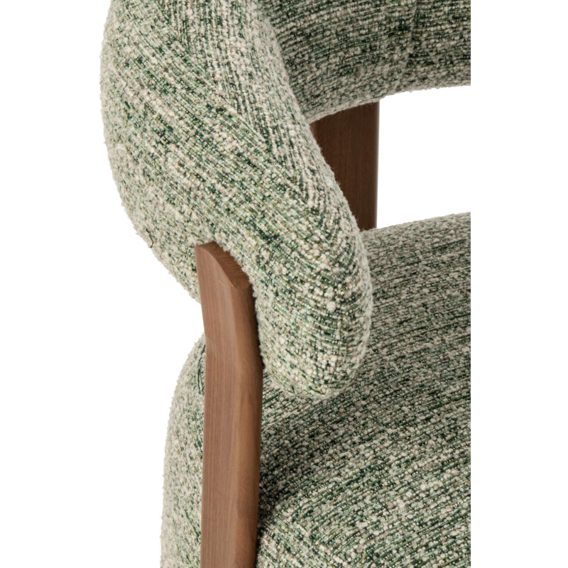 Fauteuil lounge arrondi tissu vert olive 77x78,3x72,5 cm Kinsarvik J-Line - 7