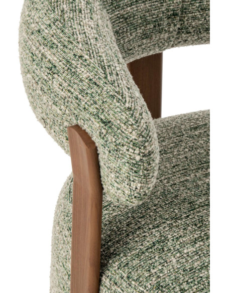 Fauteuil lounge arrondi tissu vert olive 77x78,3x72,5 cm Kinsarvik J-Line - 7