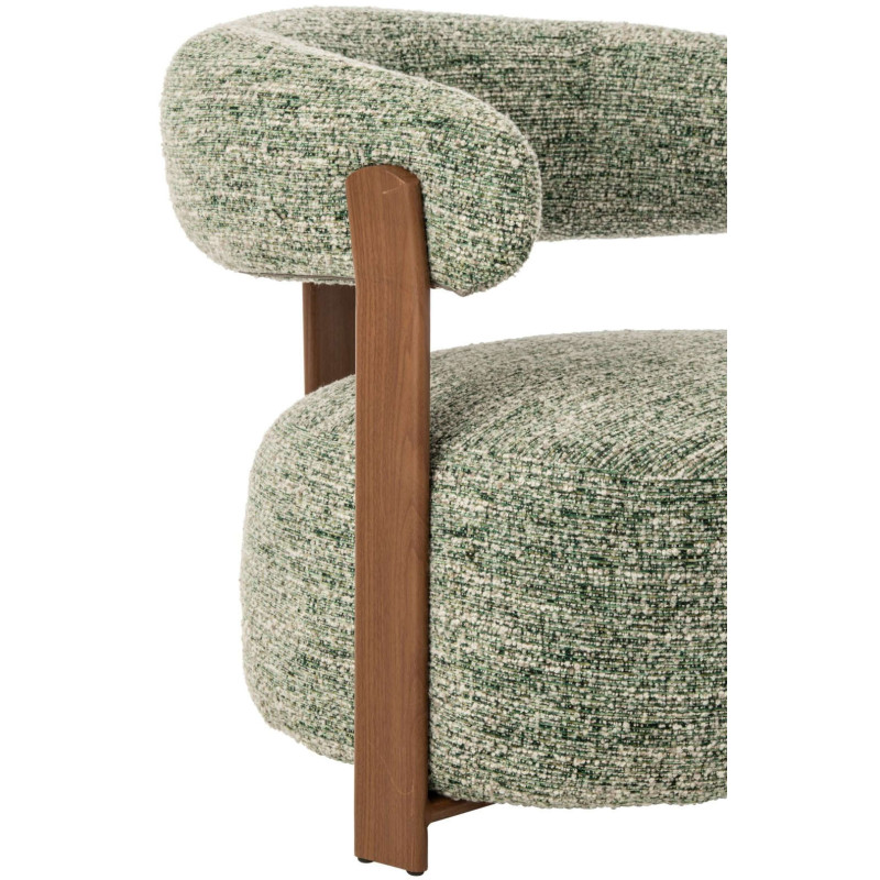 Fauteuil lounge arrondi tissu vert olive 77x78,3x72,5 cm Kinsarvik J-Line - 8