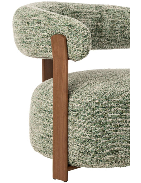 Fauteuil lounge arrondi tissu vert olive 77x78,3x72,5 cm Kinsarvik J-Line - 8