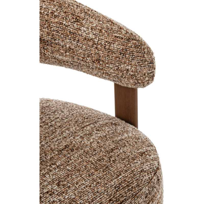 Fauteuil lounge arrondi tissu marron chiné 77x78,3x72,5 cm Kinsarvik J-Line - 6