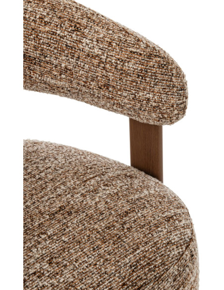 Fauteuil lounge arrondi tissu marron chiné 77x78,3x72,5 cm Kinsarvik J-Line - 6